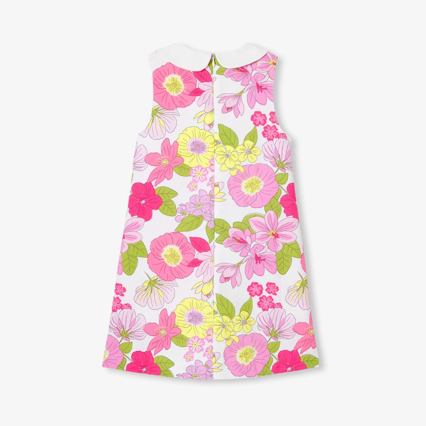 Dress a Trapezio Occasion Girl - White/Multicolour