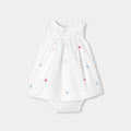 Baby girl embroidered poplin dress - White/Multicolour
