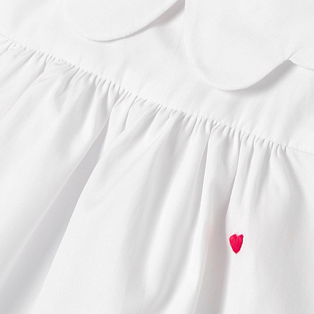 Dress in Popeline embroidered Baby Girl - White/Multicolour