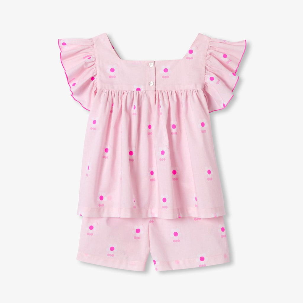 Girl poplin short pyjamas - Pink/White