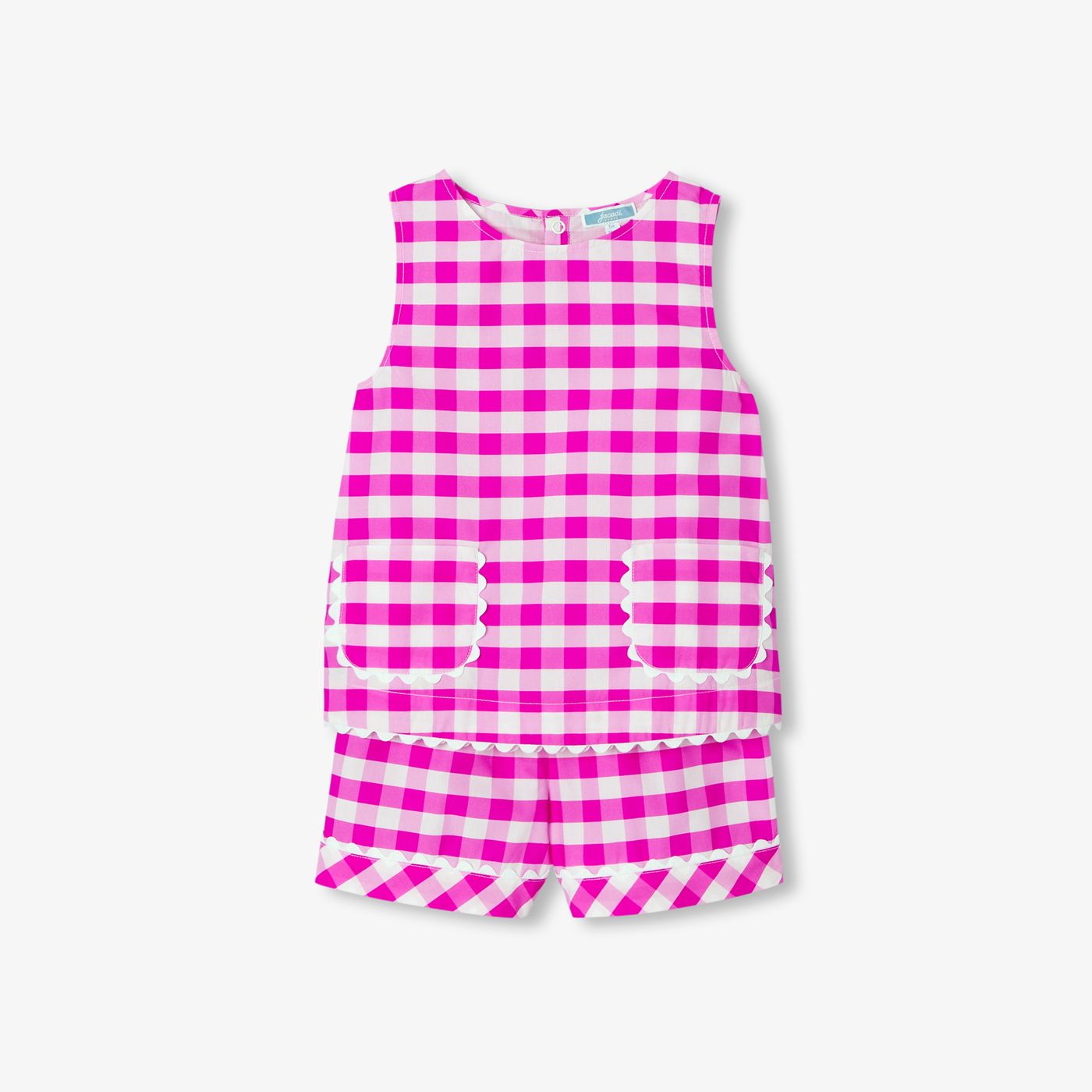 Pyjamas With Shorts a Quadretti Vichy Girl - Pink/White