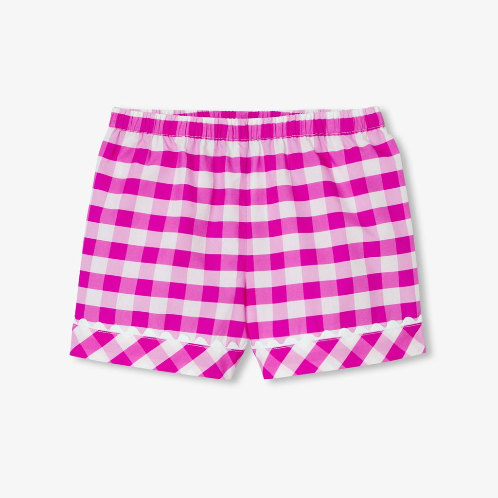 Pyjamas With Shorts a Quadretti Vichy Girl - Pink/White