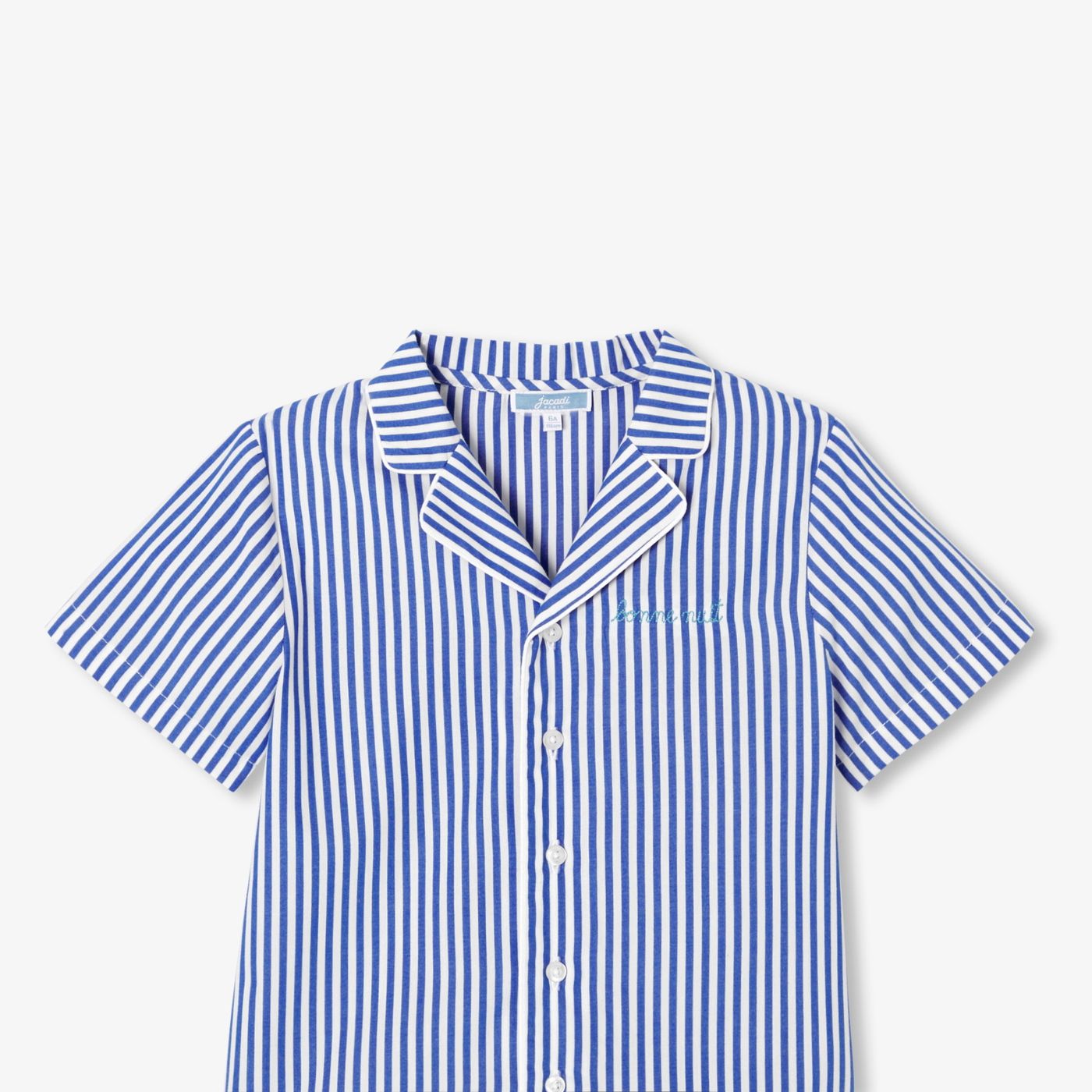 Boy striped poplin short pyjamas - Blue/White