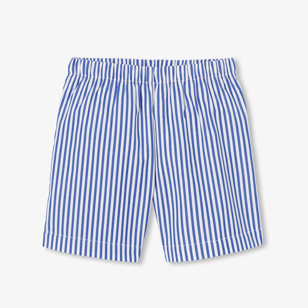 Boy striped poplin short pyjamas - Blue/White