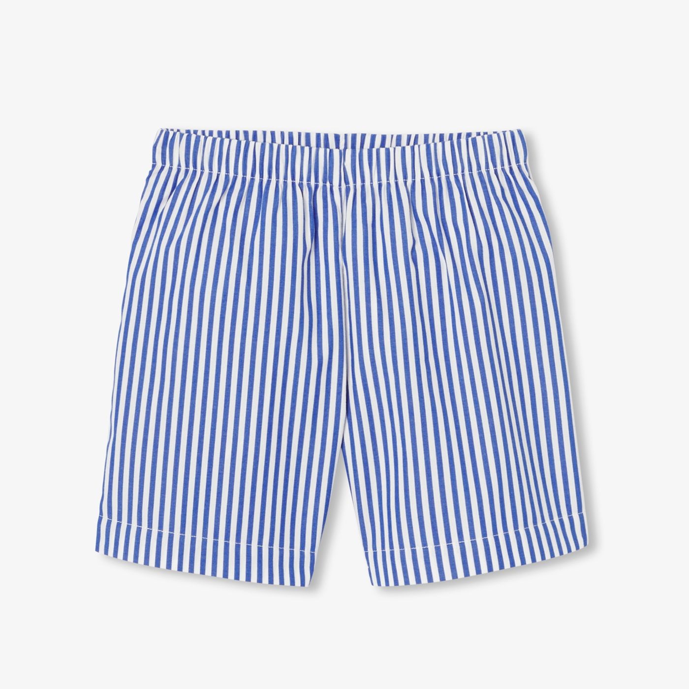 Boy striped poplin short pyjamas - Blue/White