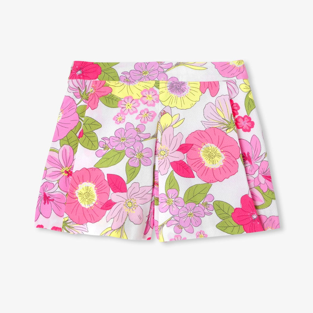 Ceremony Skort Piqué Nido D'ape Girl - White/Multicolour