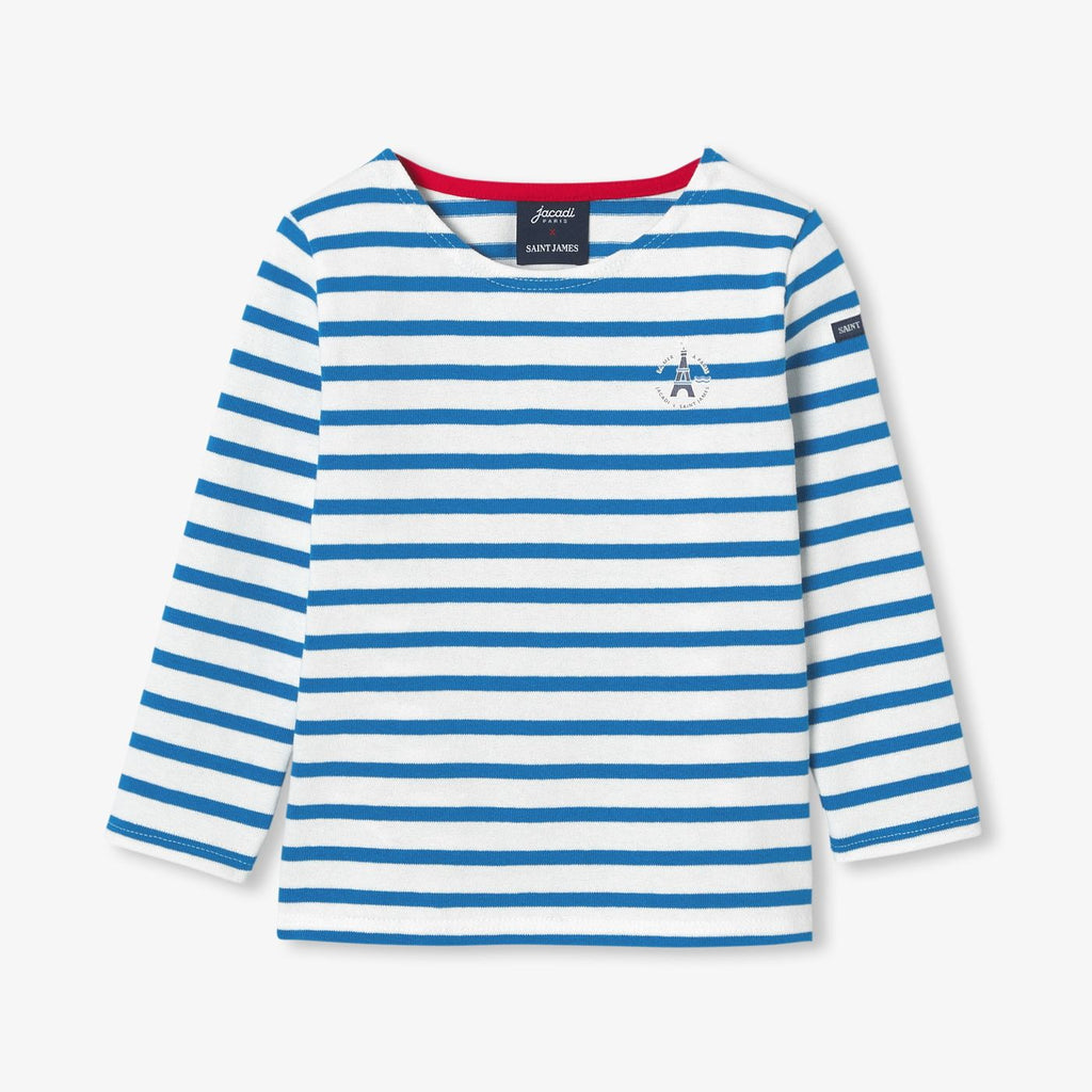 Sailor-style T-shirt Jacadi x Saint James Boy - White/Light Blue