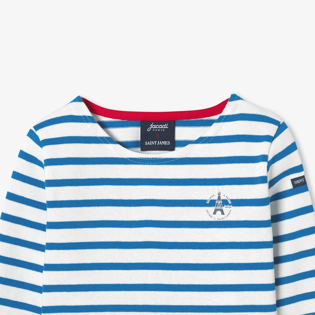 Sailor-style T-shirt Jacadi x Saint James Boy - White/Light Blue