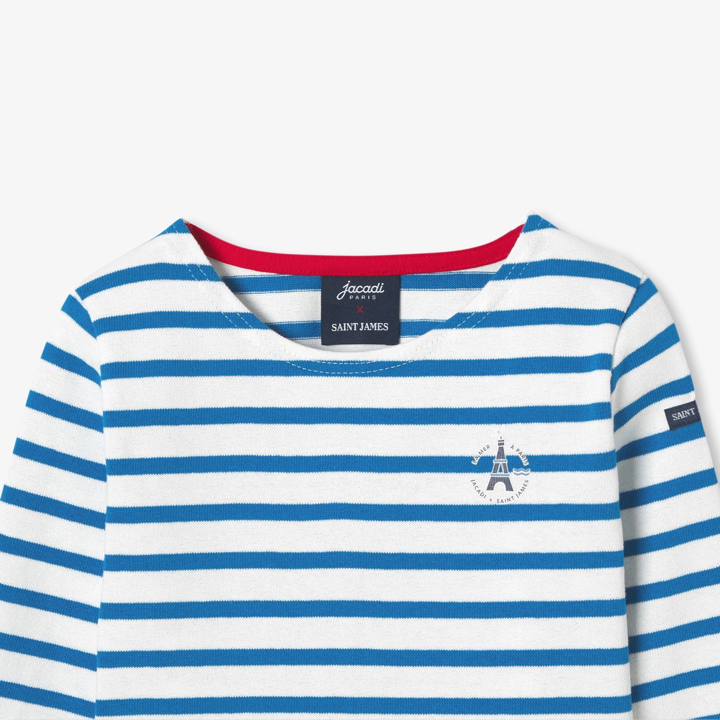 Sailor-style T-shirt Jacadi x Saint James Boy - White/Light Blue