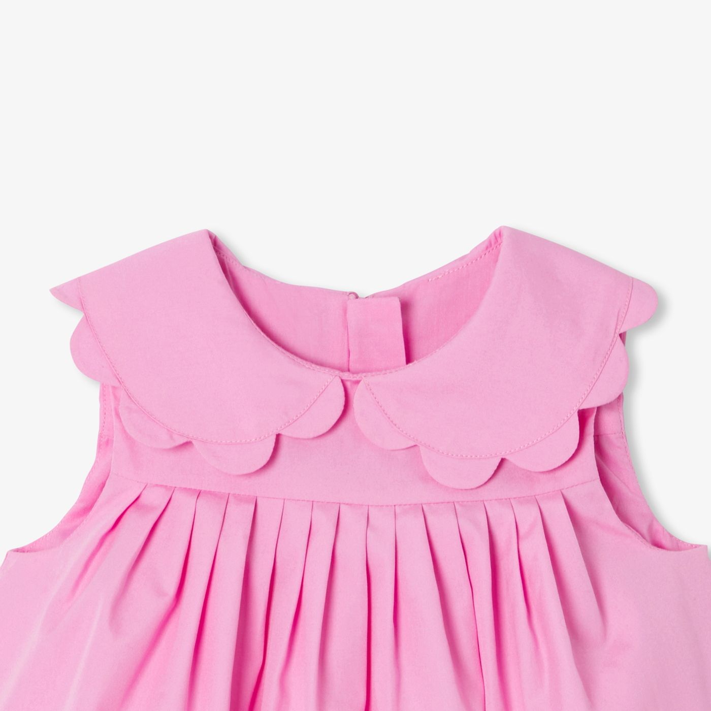 Baby girl cotton poplin ceremony dress - Medium Pink