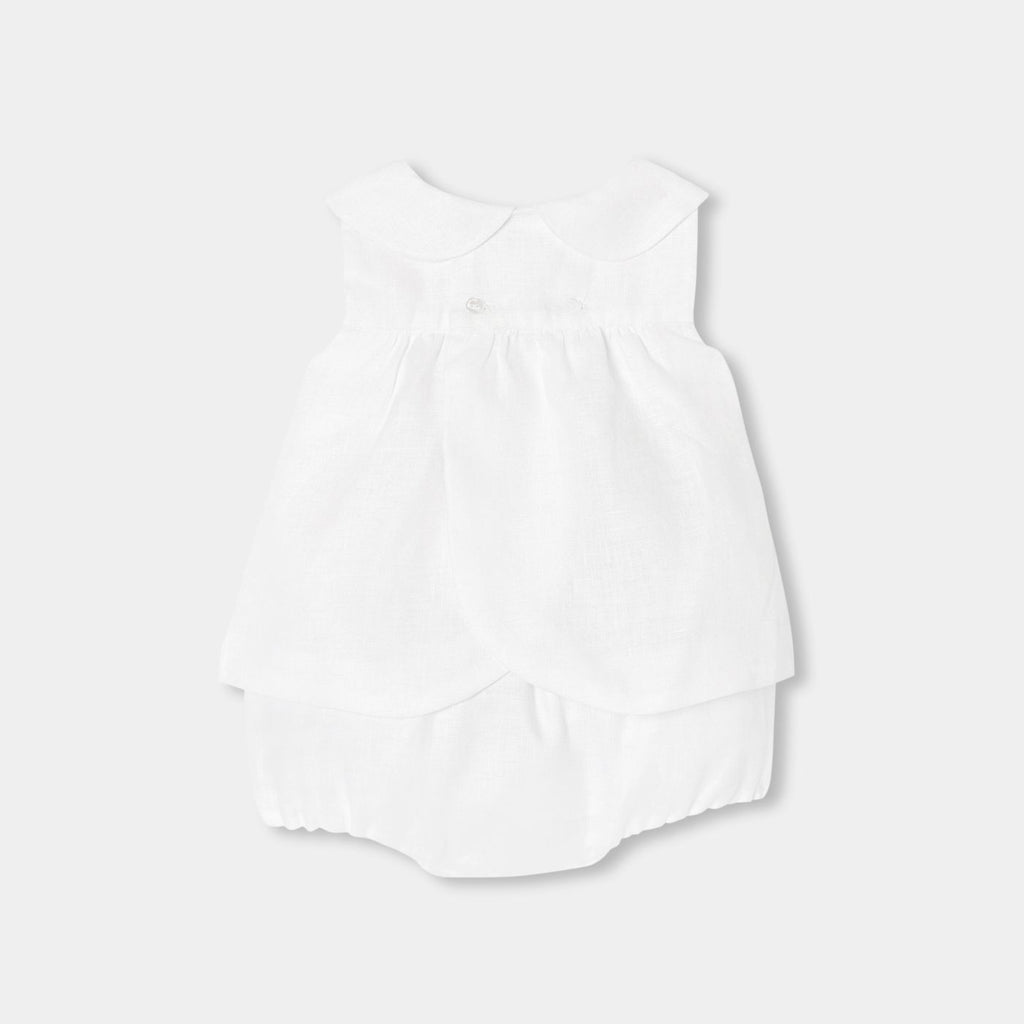 Baby girl linen outfit set - Jacadi White