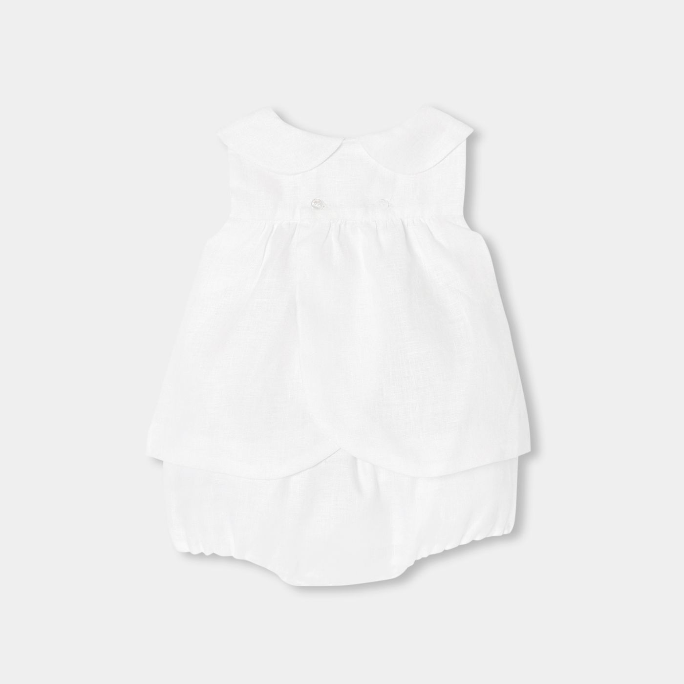 Baby girl linen outfit set - Jacadi White