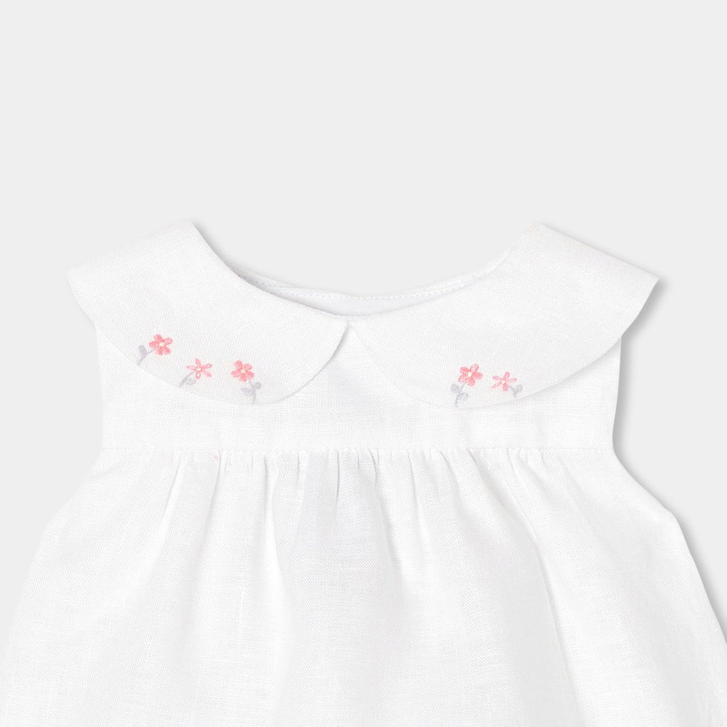 Baby girl linen outfit set - Jacadi White