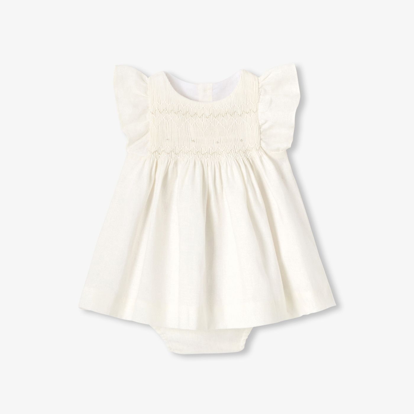 Dress in Linen Baby Girl - Jacadi Sweet White
