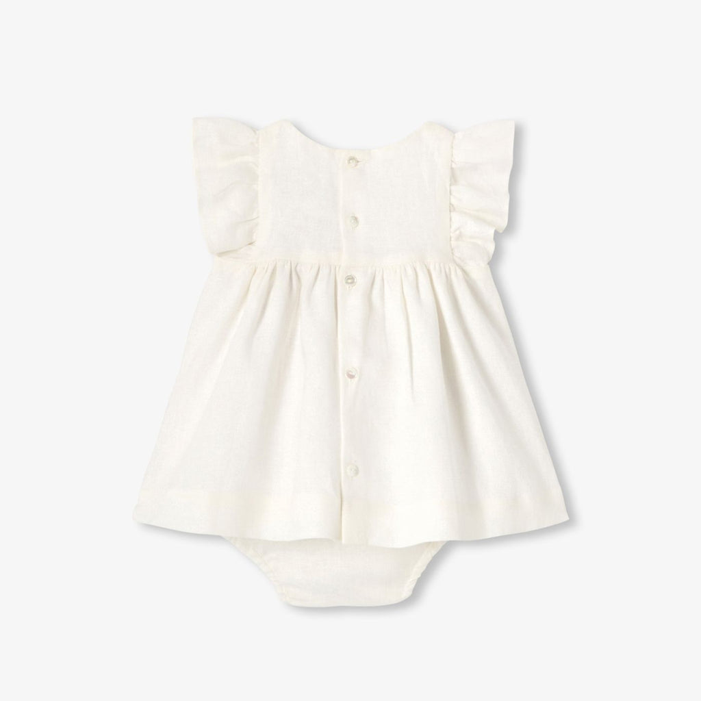 Dress in Linen Baby Girl - Jacadi Sweet White