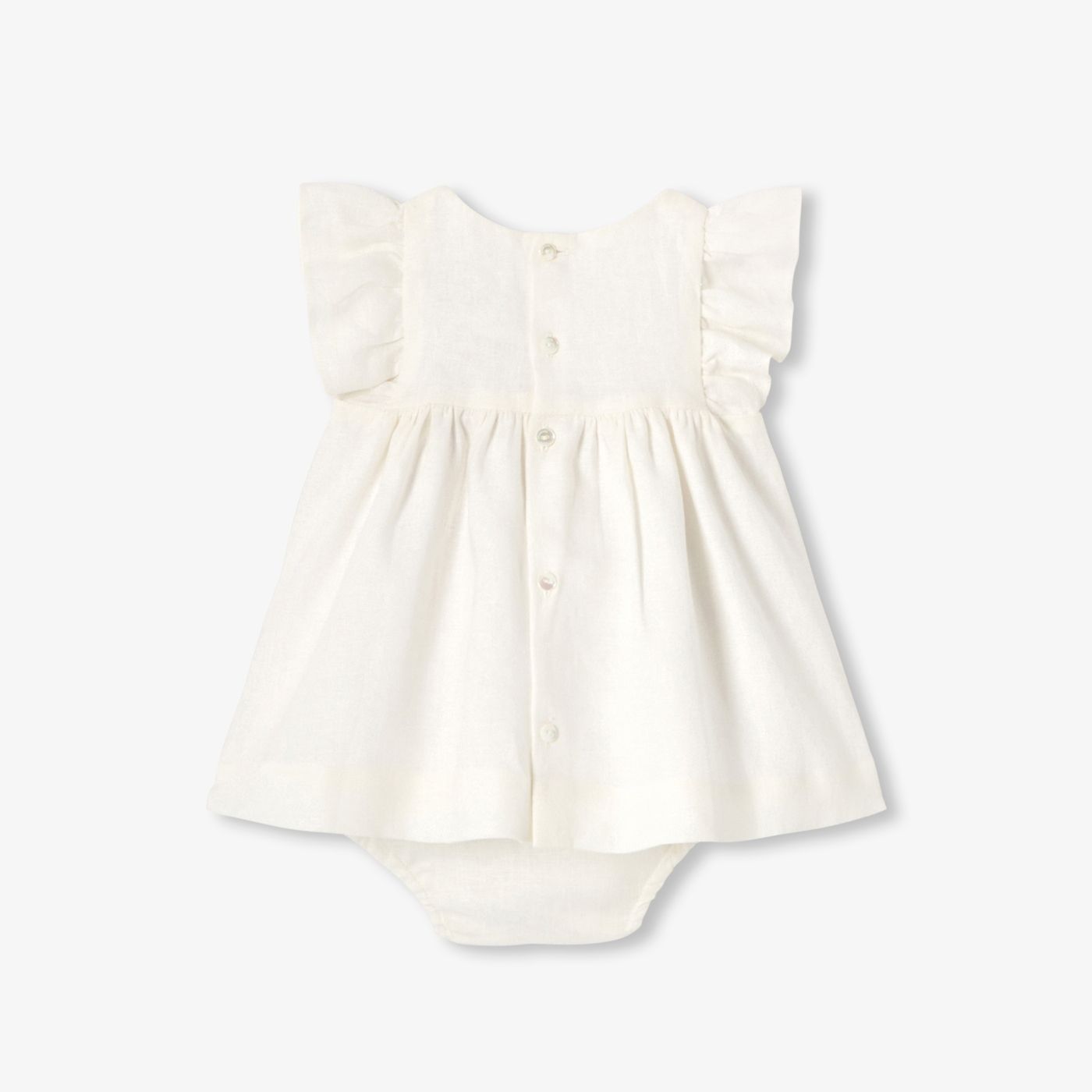 Dress in Linen Baby Girl - Jacadi Sweet White
