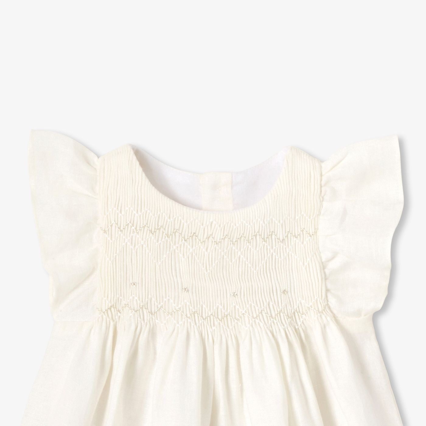 Dress in Linen Baby Girl - Jacadi Sweet White