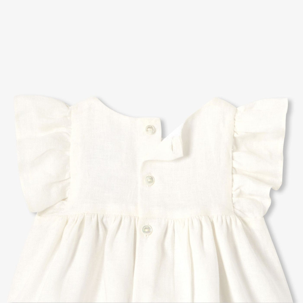 Dress in Linen Baby Girl - Jacadi Sweet White