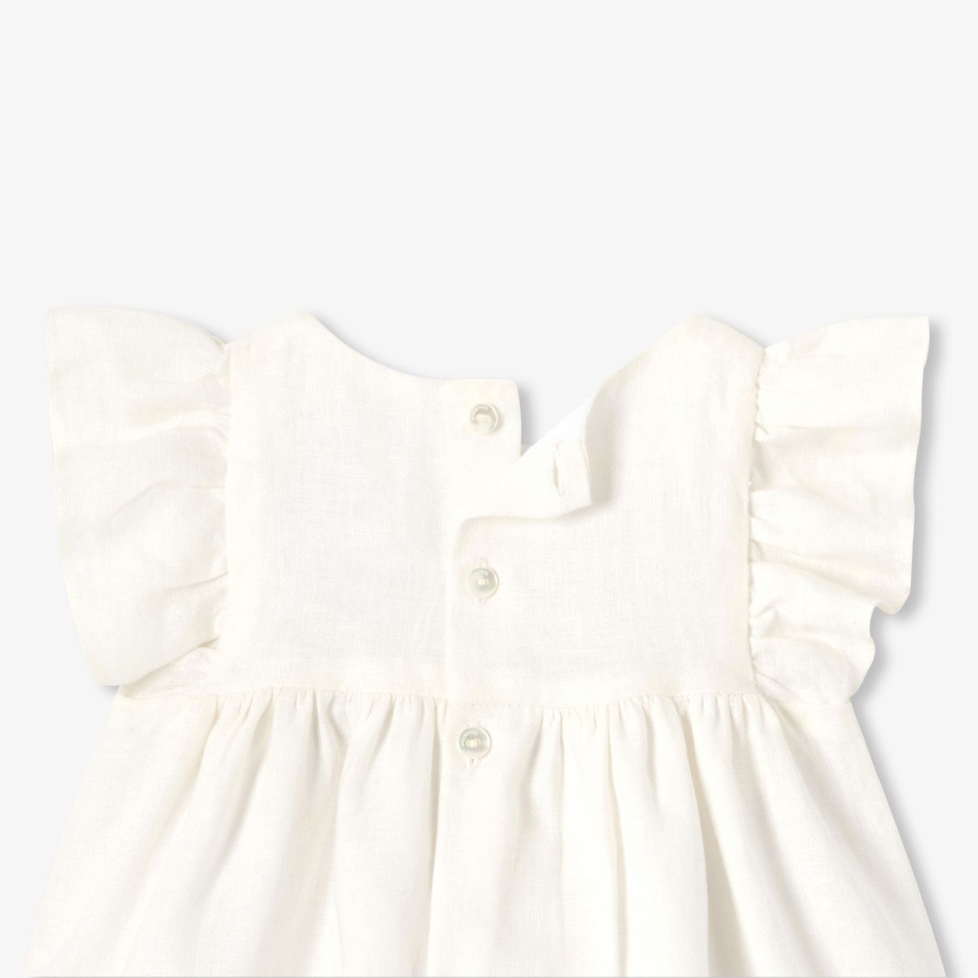 Dress in Linen Baby Girl - Jacadi Sweet White