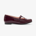 Girl leather T-bar shoes - Bordeaux