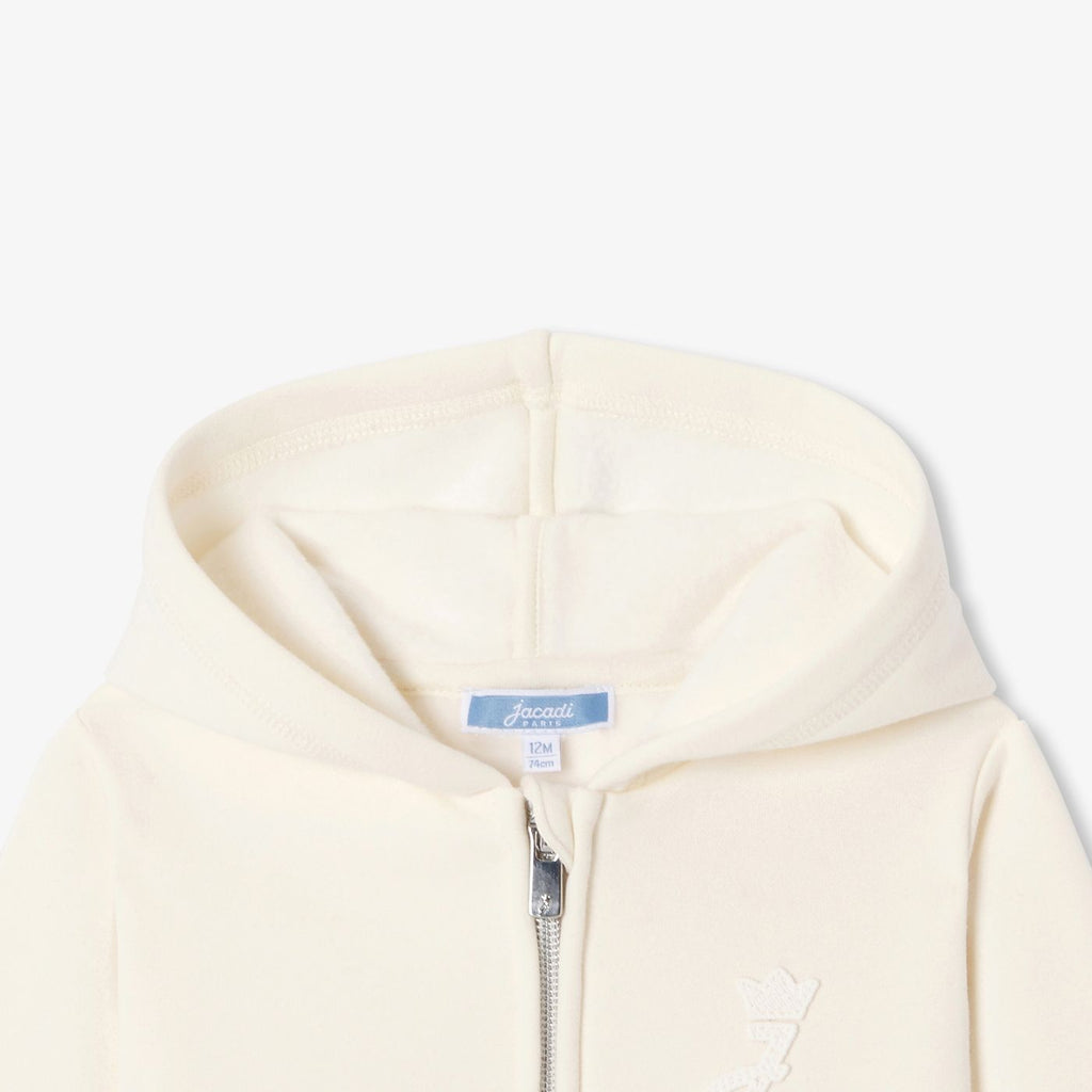 Baby boy zip-up sweatshirt top - Rope Beige