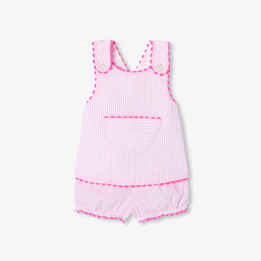 Outfit Set Shorts Striped in Cotton Baby Girl - White/Pink