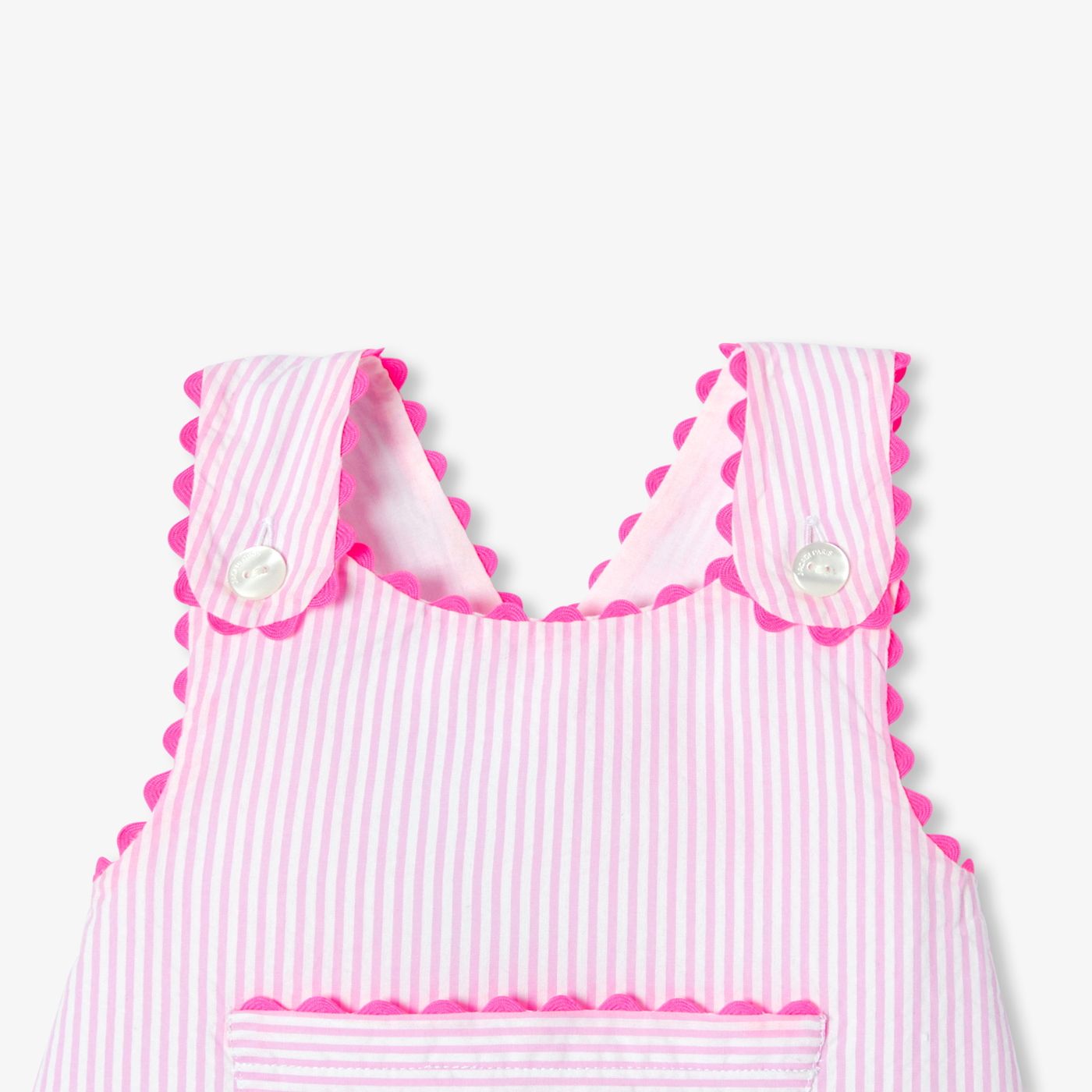 Outfit Set Shorts Striped in Cotton Baby Girl - White/Pink