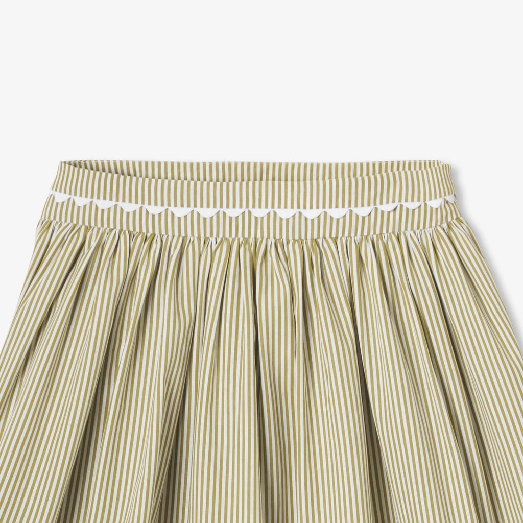Girls' striped poplin skirt