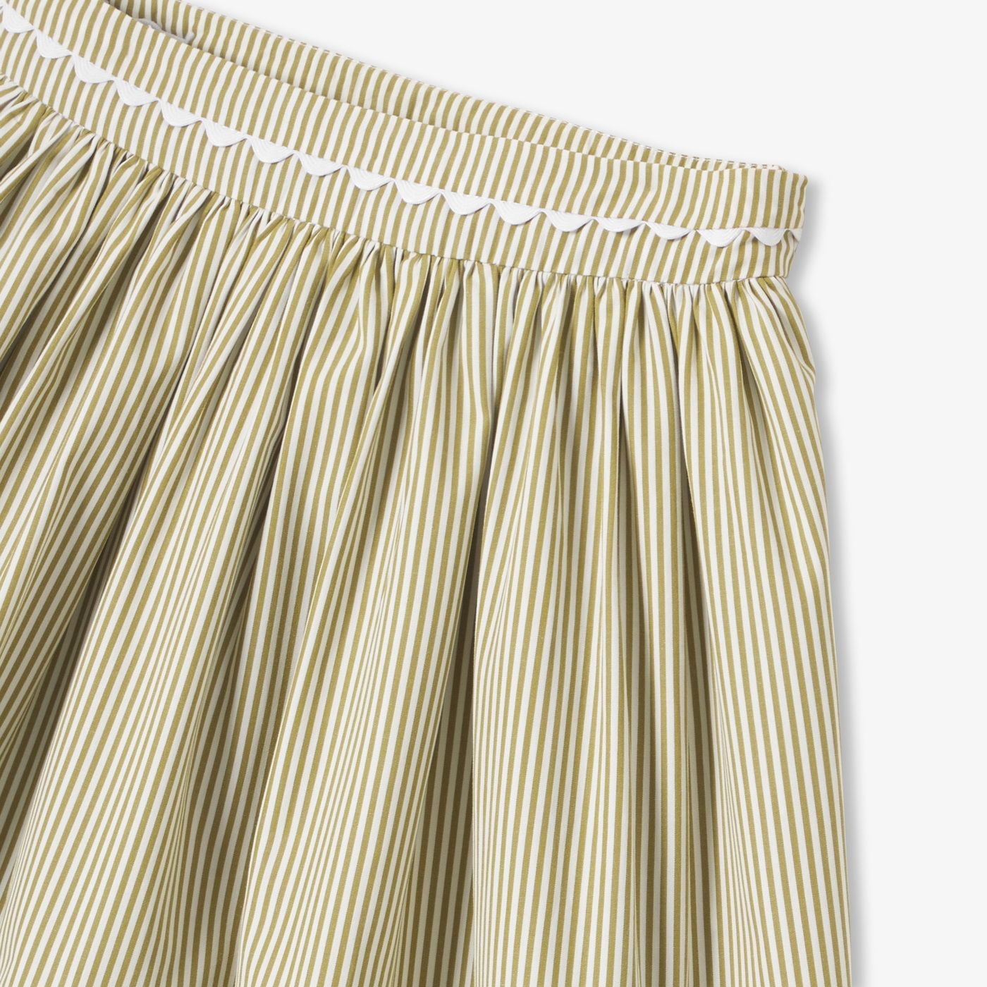 Girls' striped poplin skirt