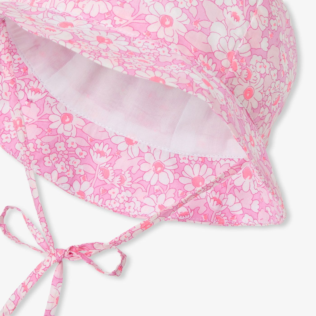 Hat in Liberty Fabric Baby Girl - Pink/White