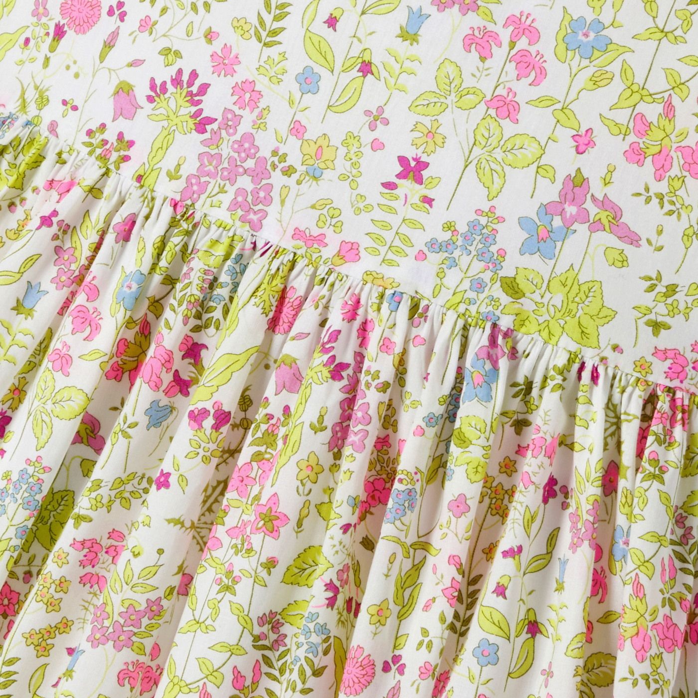 Dress Open Back in Liberty Fabric Girl - White/Multicolour