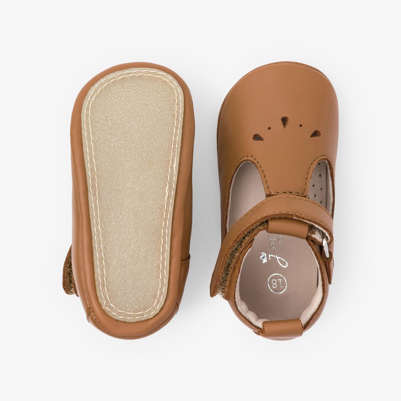 Baby Shoes Morbide With Cinturino a T Baby Boy - Naturale