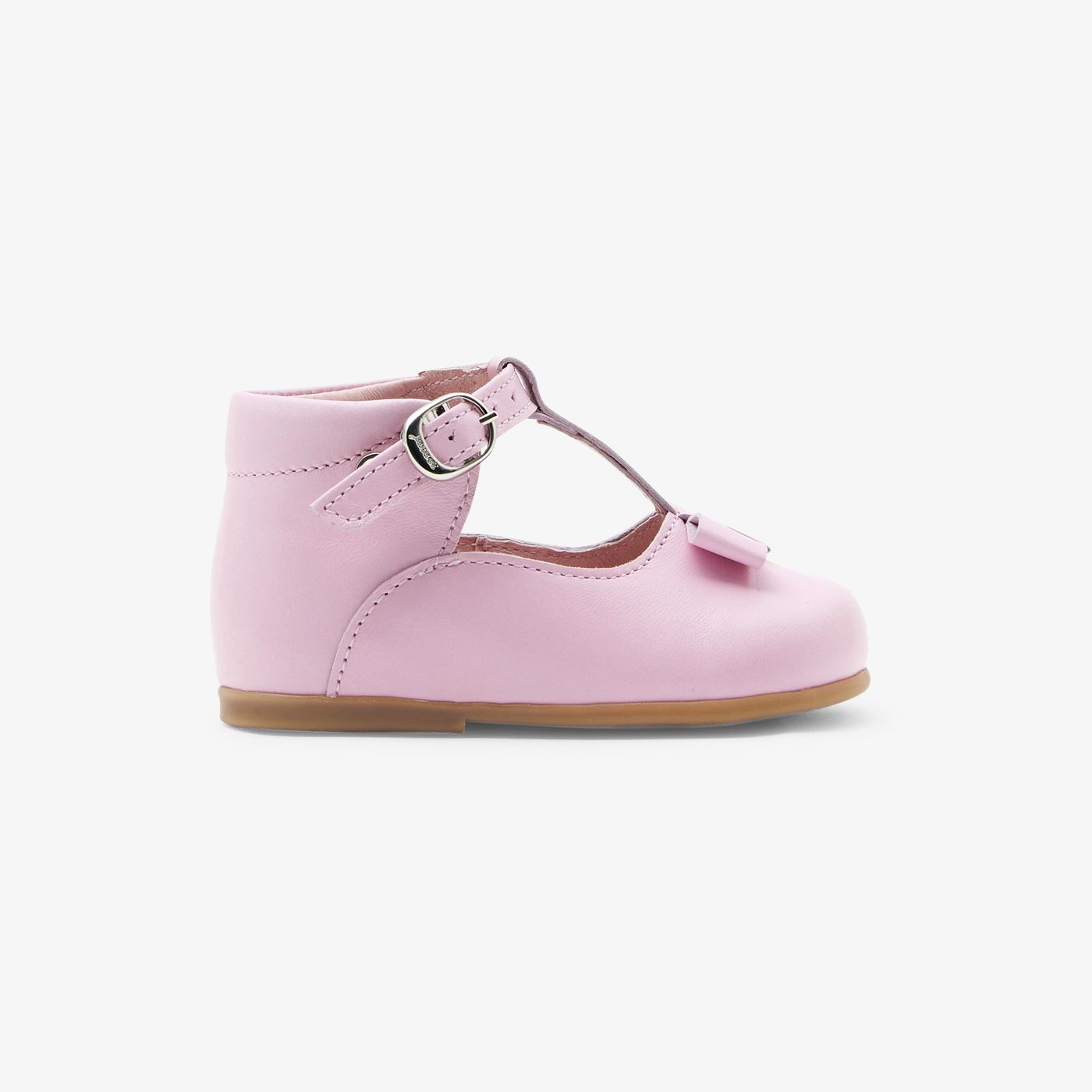 Baby girl leather T-bar shoes - Pink