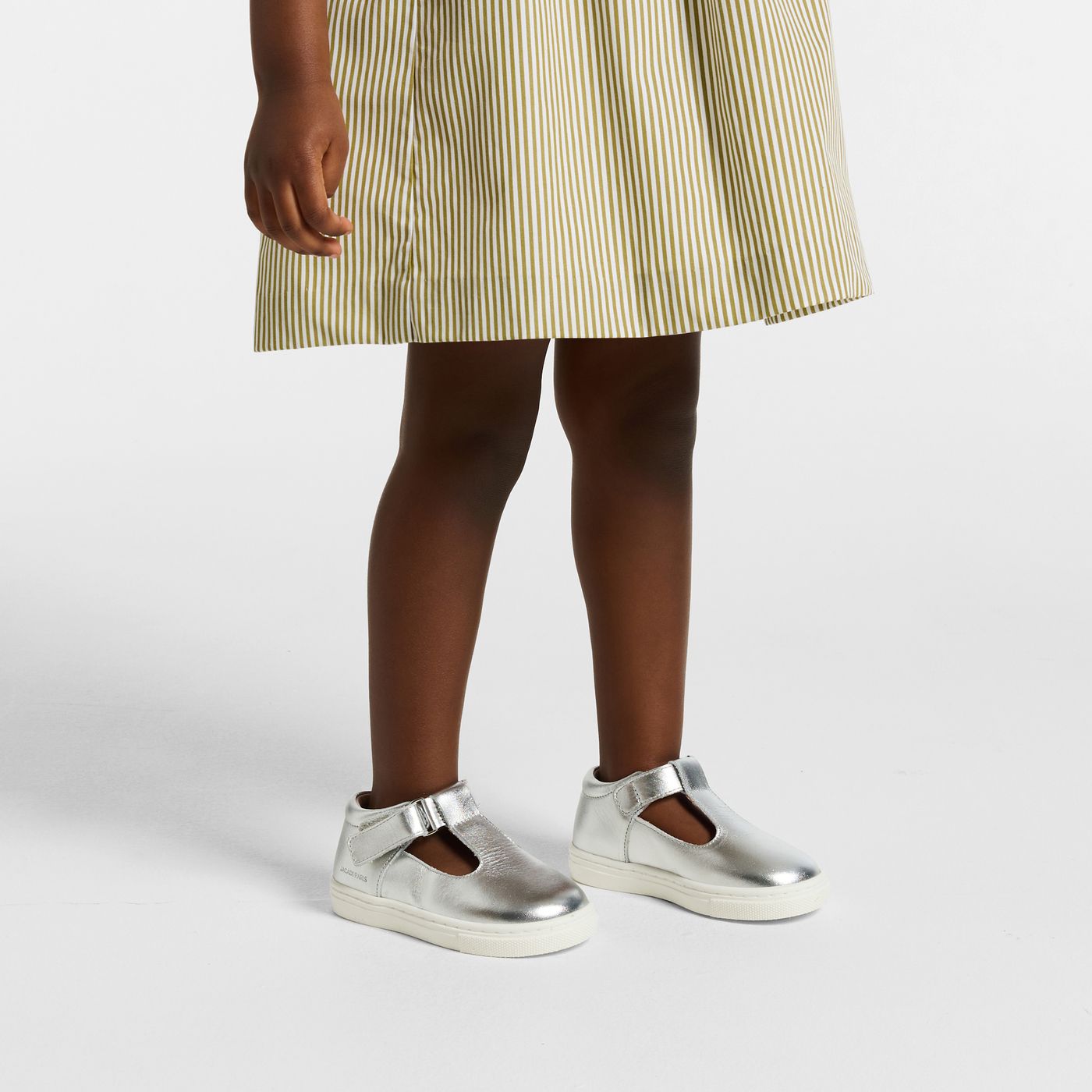 Baby girl shiny leather T-bar shoes - Silver