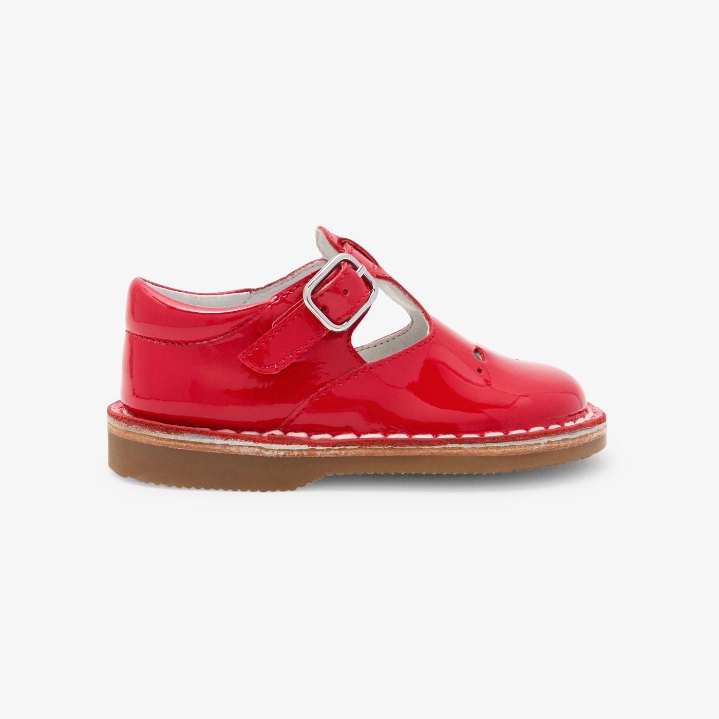 Shoes With Cinturino a T in Patent Leather Baby Girl - Rosso Jacadi