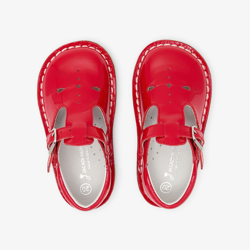 Shoes With Cinturino a T in Patent Leather Baby Girl - Rosso Jacadi