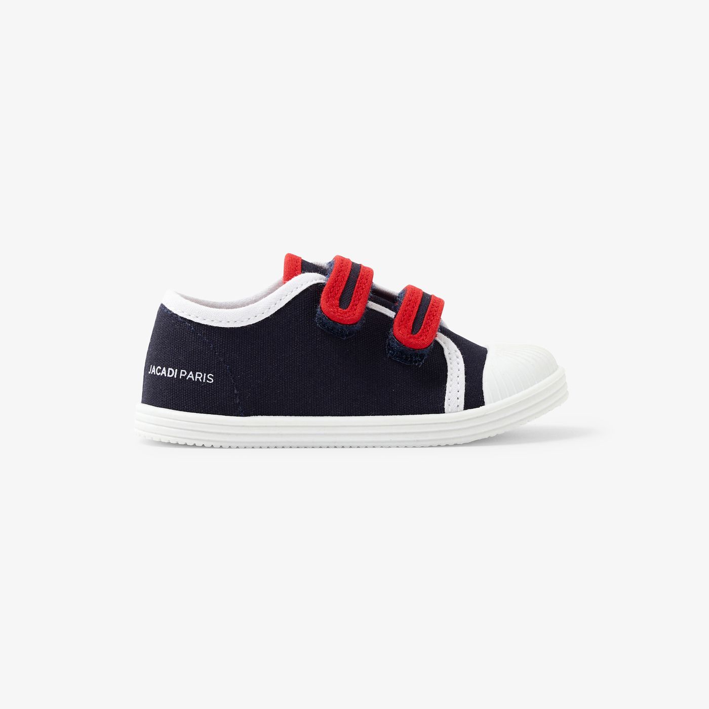 Baby boy canvas trainers - Navy Blue/Red