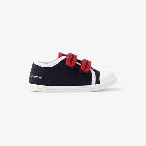 Baby boy canvas trainers - Navy Blue/Red