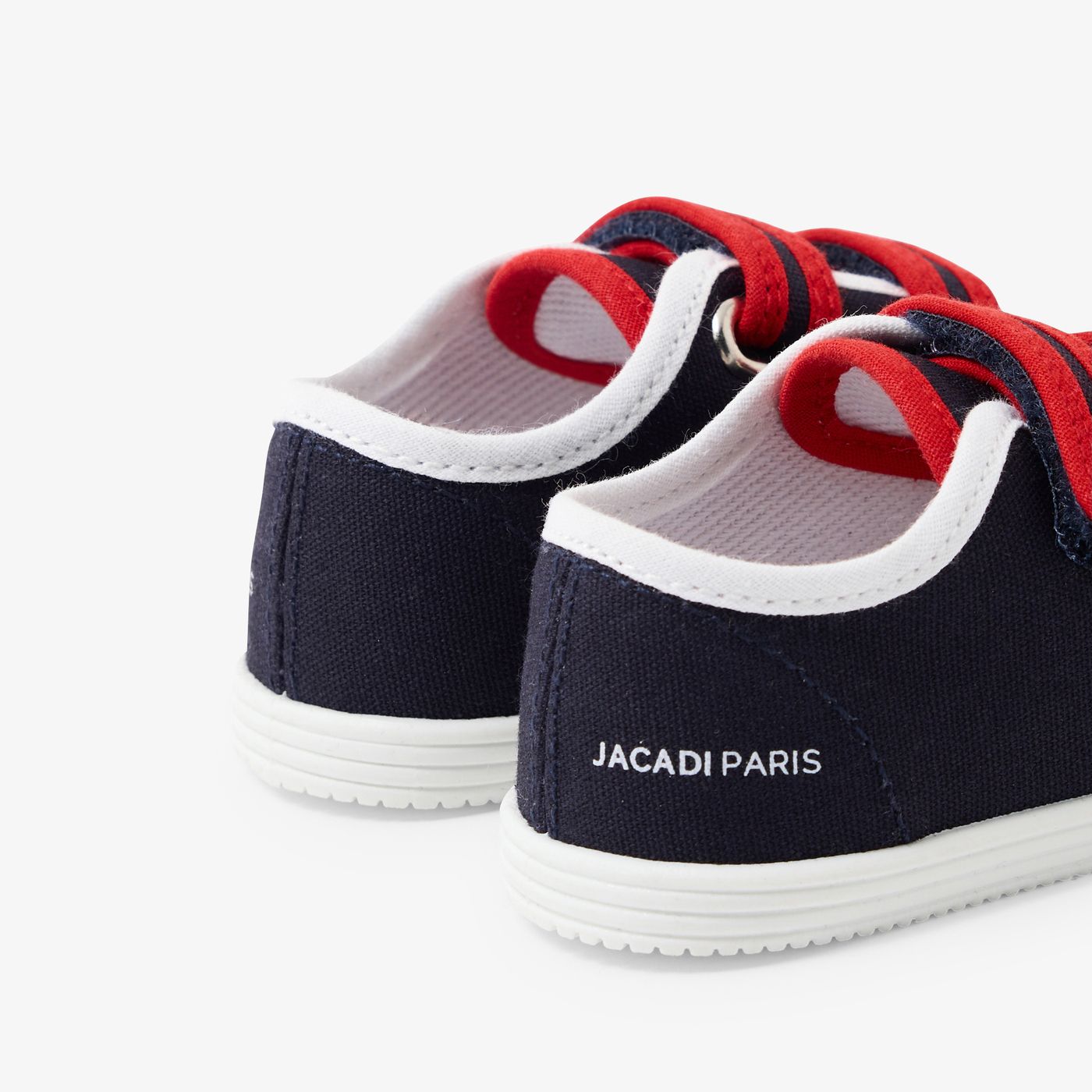 Baby boy canvas trainers - Navy Blue/Red