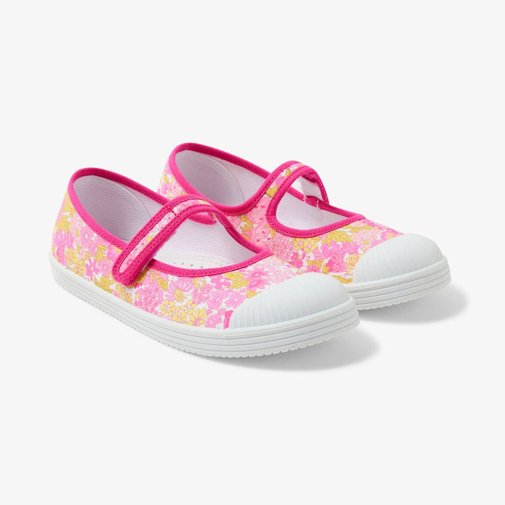 Baby girl Liberty fabric shoes - Fuchsia