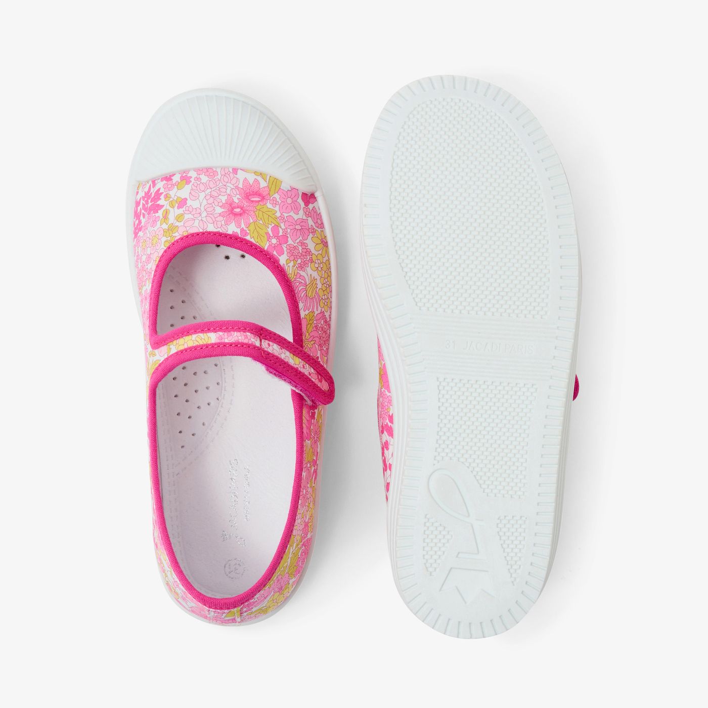 Baby girl Liberty fabric shoes - Fuchsia
