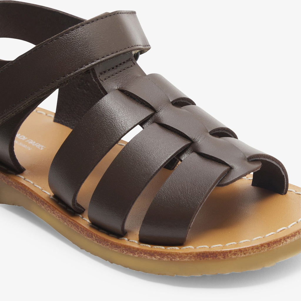 Leather Sandals Boy - Marrone
