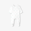 Baby girl cotton interlock pyjamas - White/Multicolour