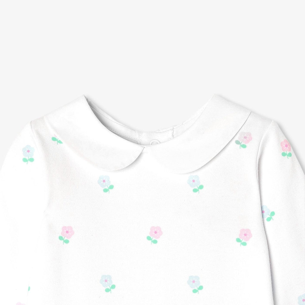 Baby girl cotton interlock pyjamas - White/Multicolour
