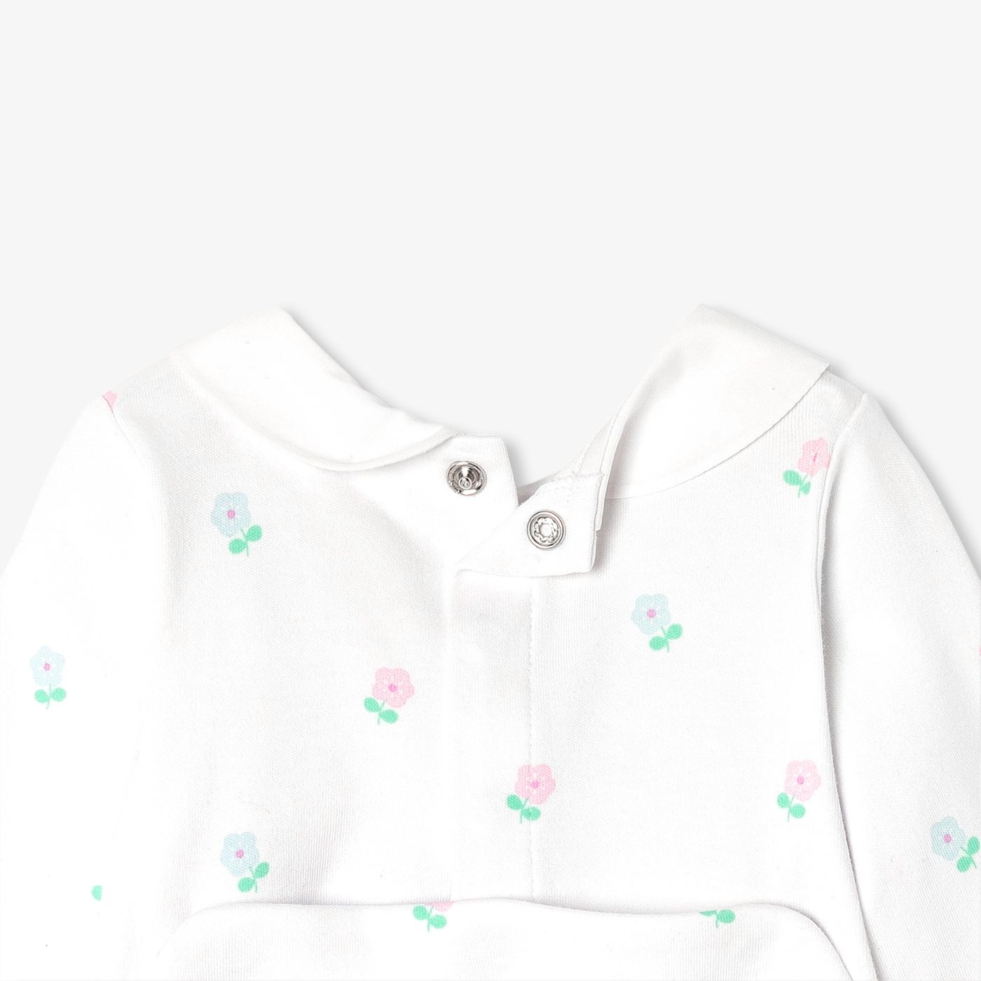 Baby girl cotton interlock pyjamas - White/Multicolour