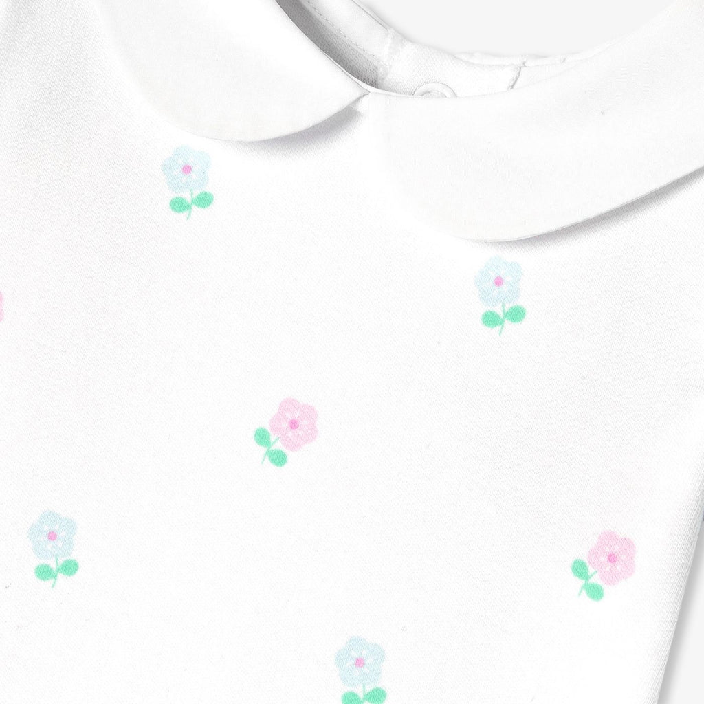 Baby girl cotton interlock pyjamas - White/Multicolour
