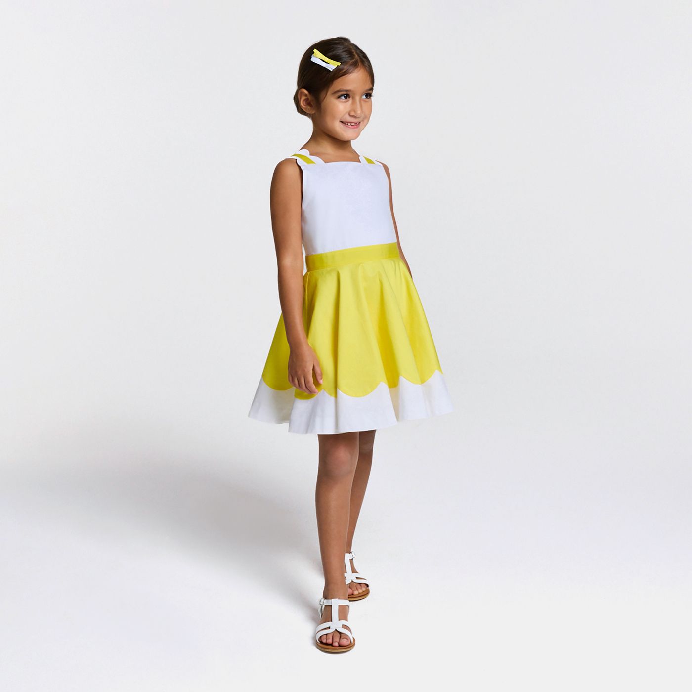 Girl ceremony dress - White/Yellow