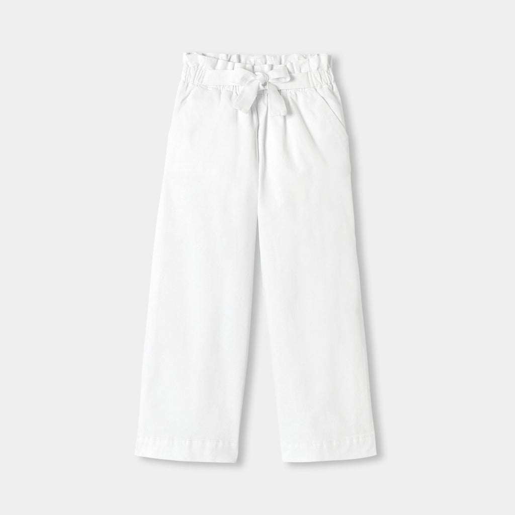 Girl wide-leg twill trousers - White