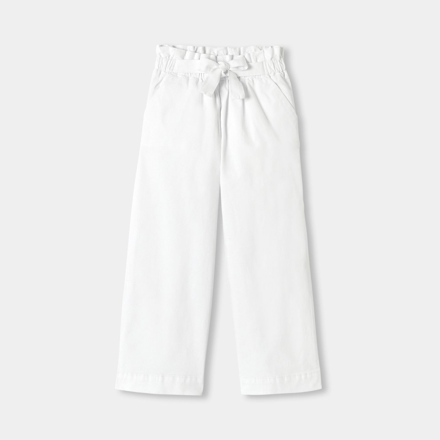 Girl wide-leg twill trousers - White