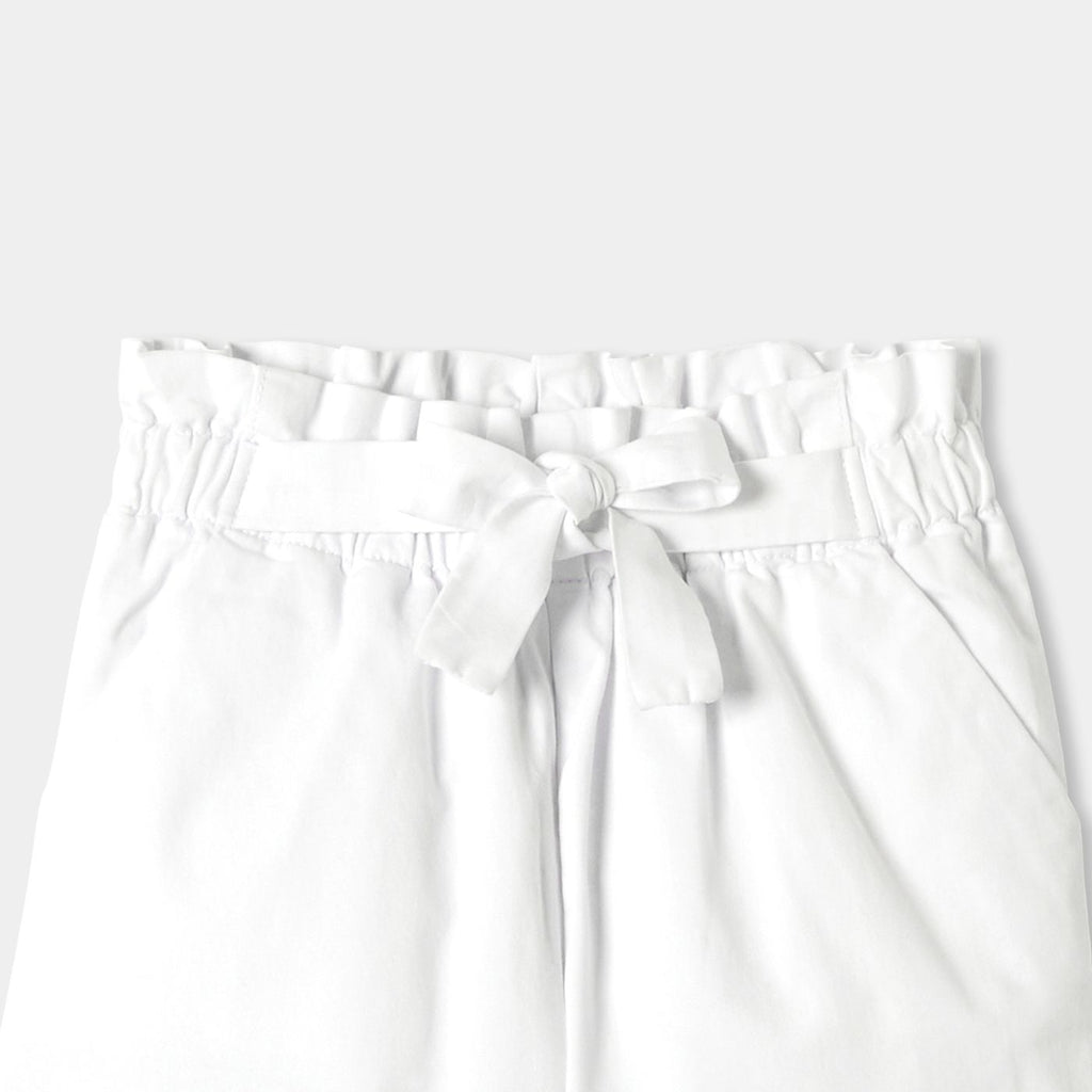 Girl wide-leg twill trousers - White
